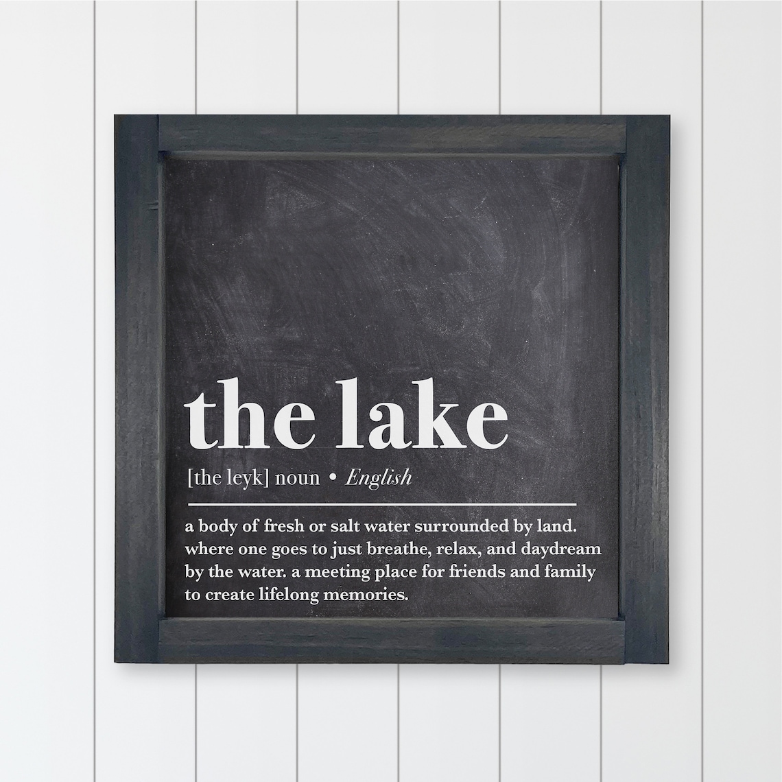 The Lake Definition Print Chalkboard Style Lake House Wall Decor - Image 2