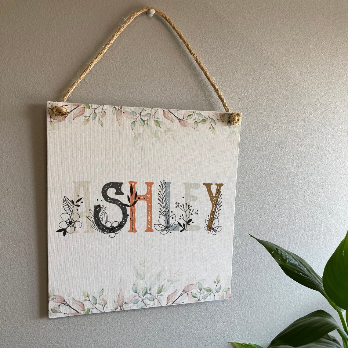 Personalized Floral Name Nursery Art Custom Girl Name Poster - Image 2