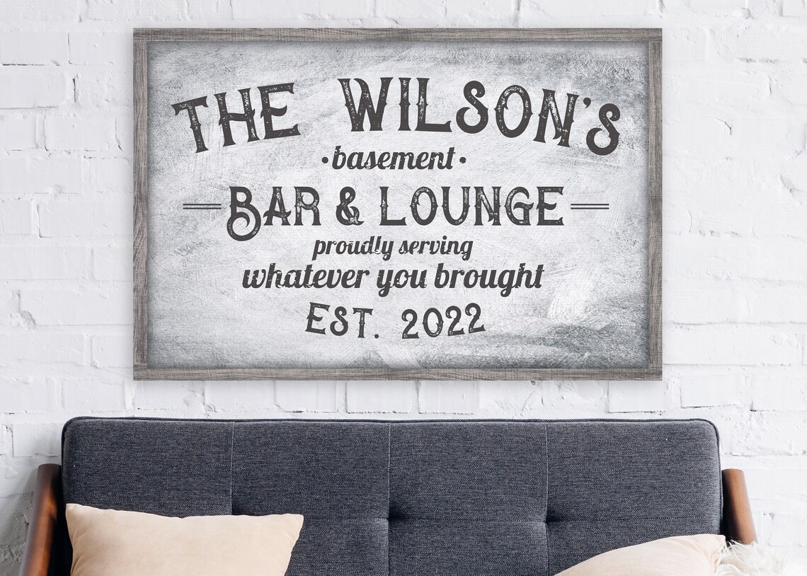 Personalized Bar And Lounge Sign, Industrial Poster Print - Image 3