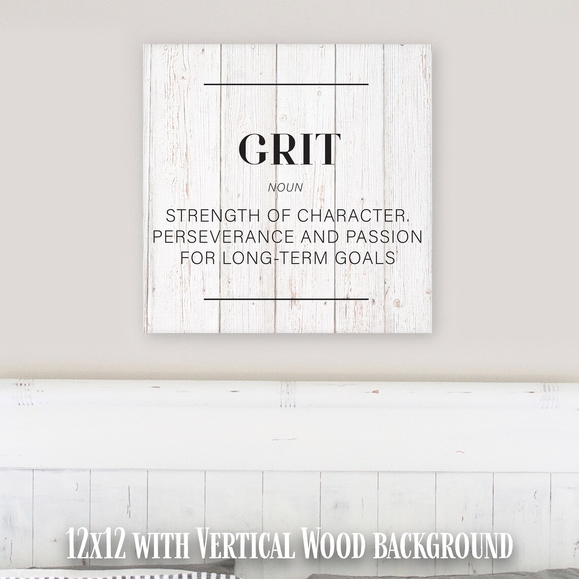 The Definition Of Grit Typography Art Print, Office Decor - Image 3
