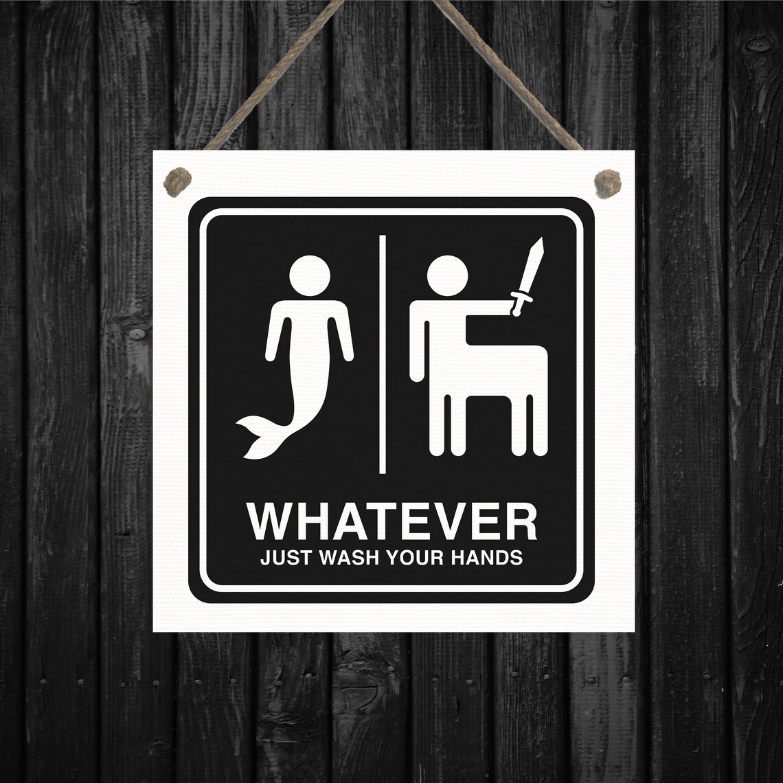 Whatever Just Wash Your Hands Funny Bathroom Farmhouse Decor Framed Wall Hangings Bathroom Restroom Decor - Image 2