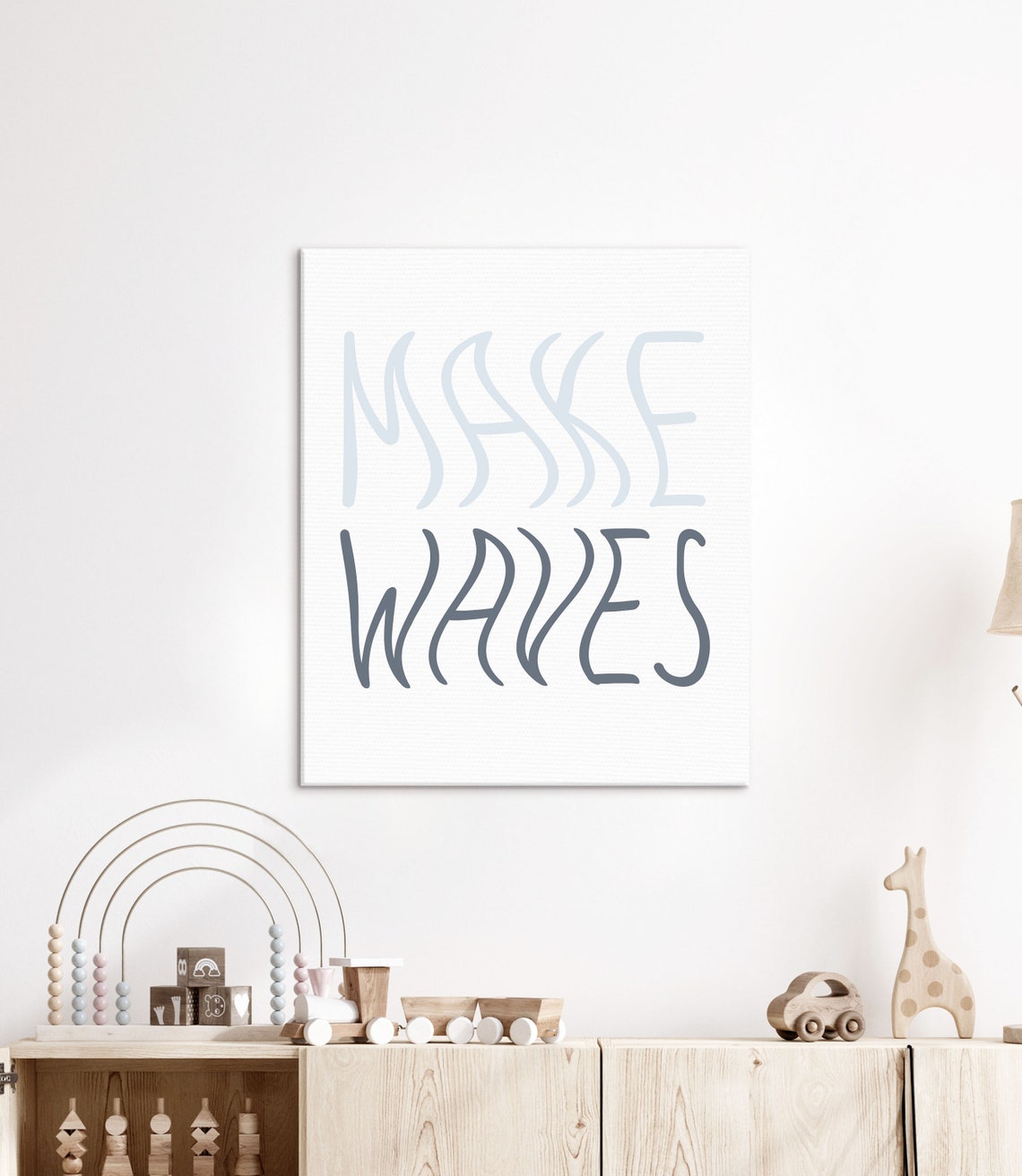 Make Waves Minimalist Surf Beach Motivational Quote Wall Poster - Image 3