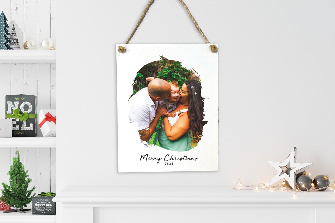 Brush Stroke Family Photo Your Photo On Abstract Art Mothers Day Gift For Mom Living Room Wall Hanging Apartment Decor - Image 2