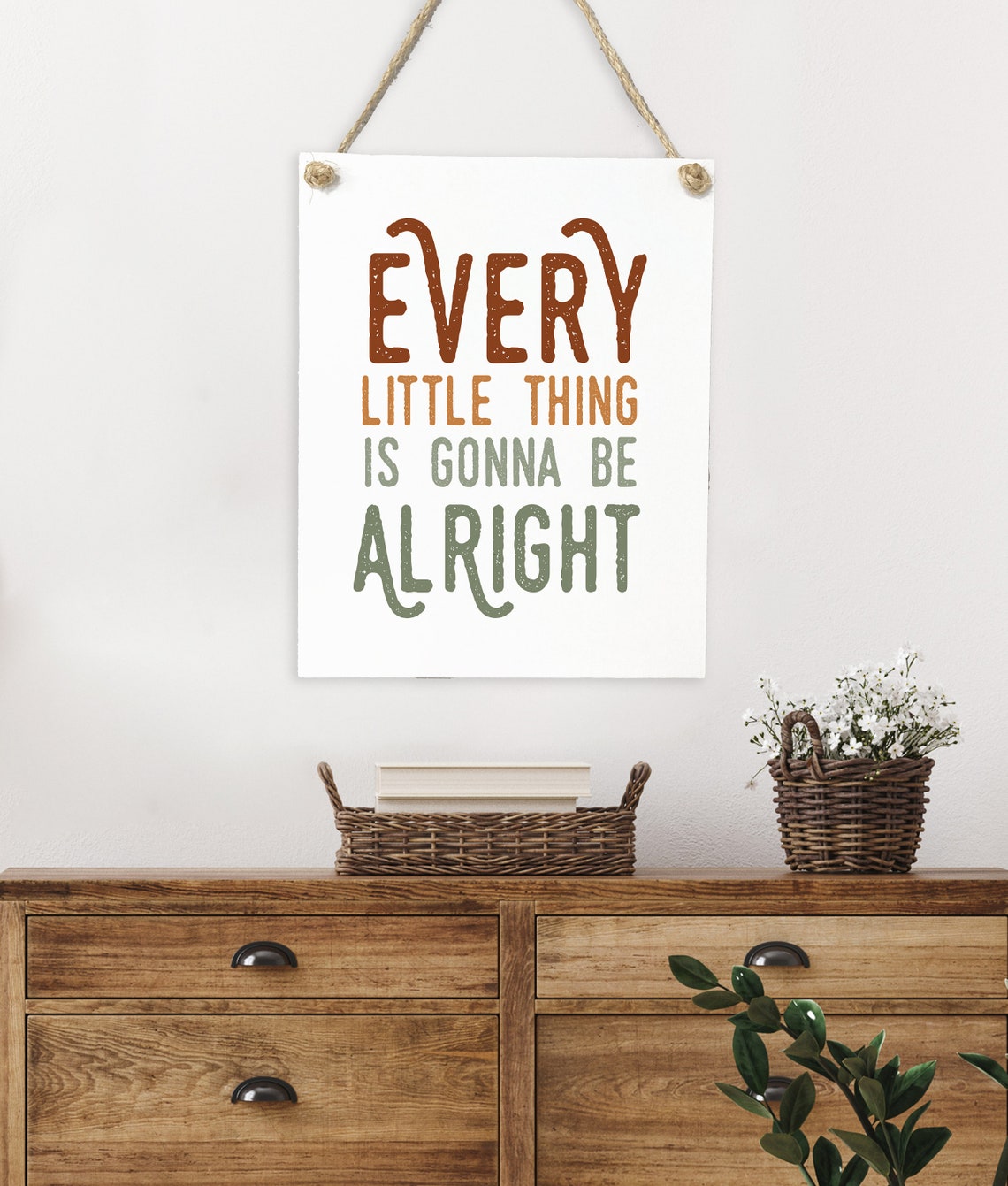 Every Little Thing Is Gonna Be Alright Boho Earth Tone Poster - Image 2