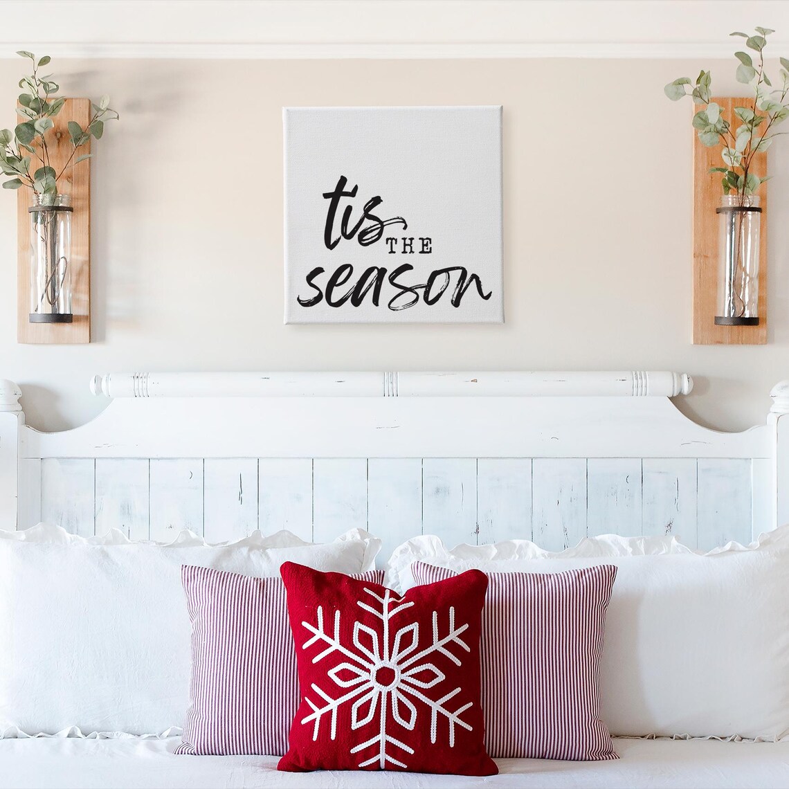 Tis The Season Rustic Christmas Decor Art Print - Image 3