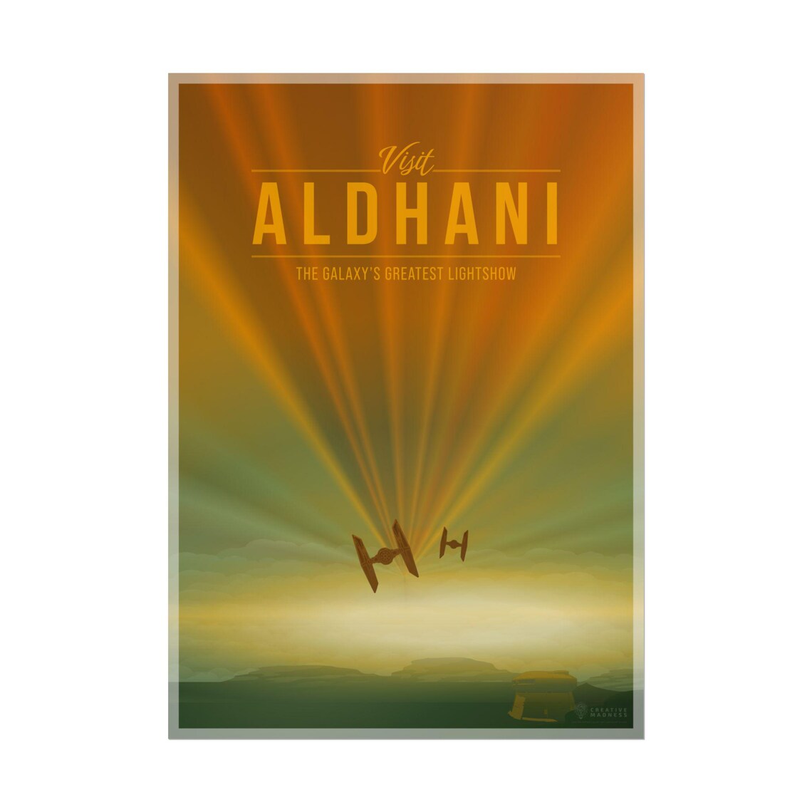 Visit Aldhani Lightshow Skyburst Retro Star Wars Travel Movie Poster