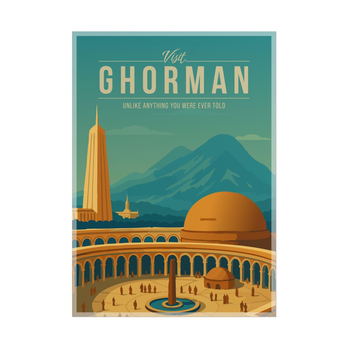 Ghorman Galactic Travel Poster, Scenic Sci-Fi Art Print