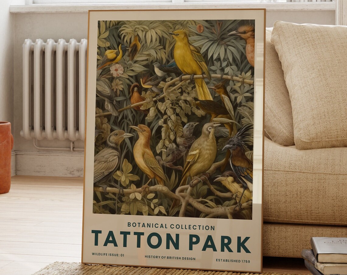 Tatton Park Botanical Collection Songbird Tropical Nature Art Poster
