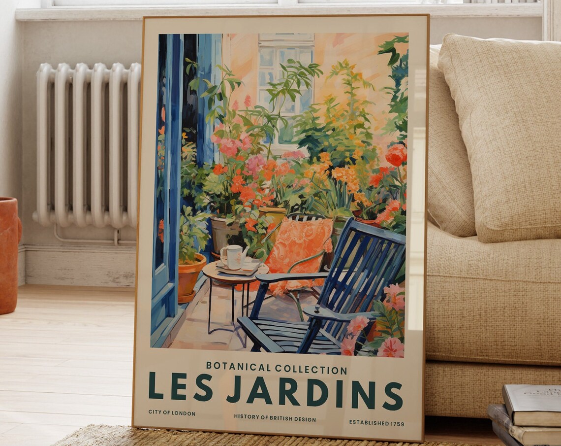 Botanical Garden Print Colourful Wildflowers Kitchen Art