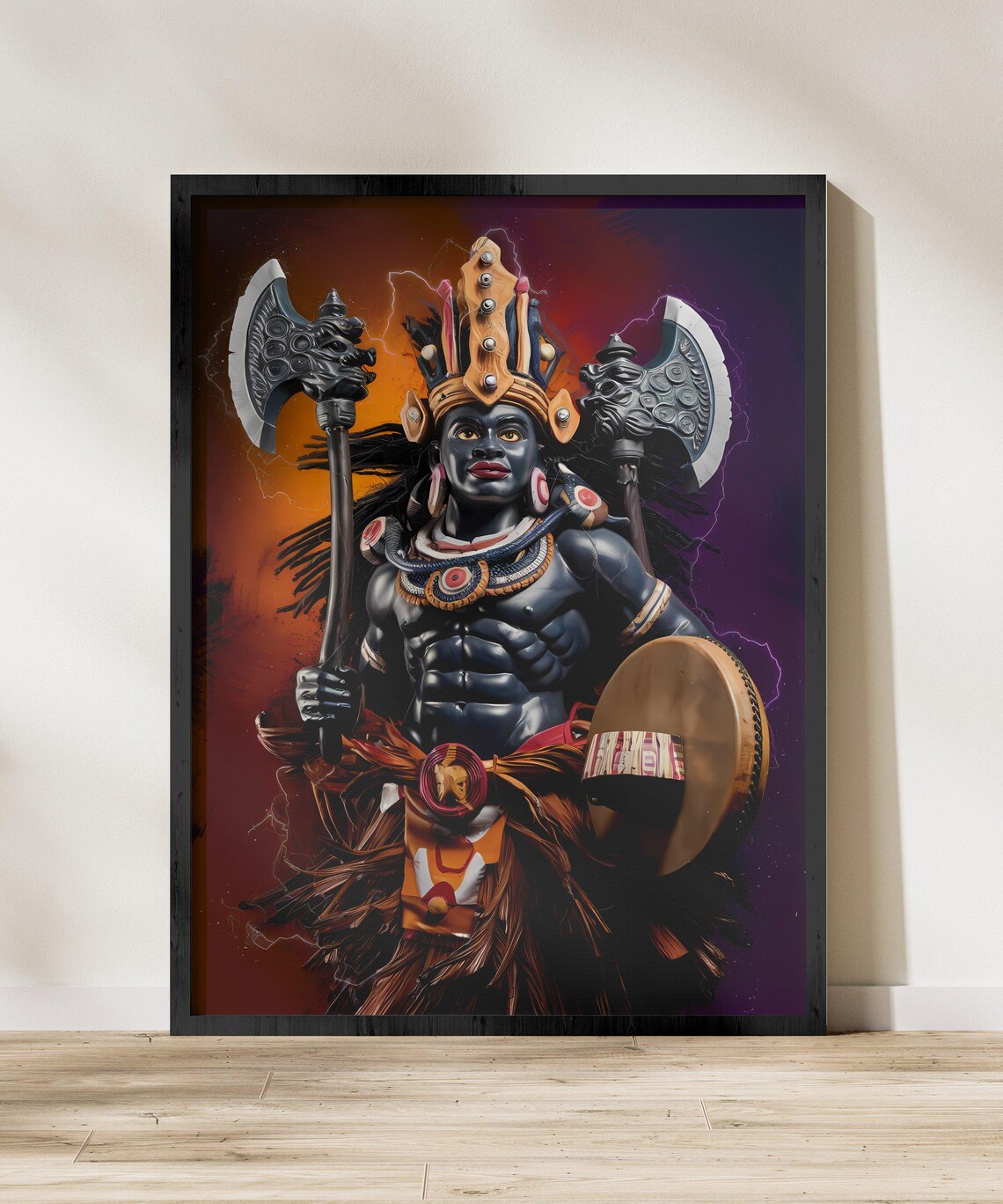 African Orisha Statue, Yoruba Santeria Art Print