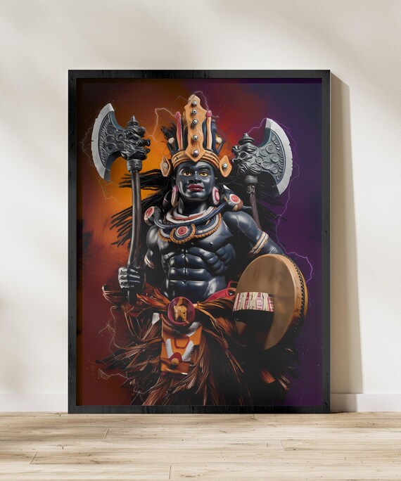 African Orisha Statue, Yoruba Santeria Art Print