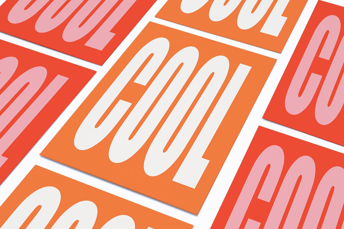 Orange Typographic Art Print, Trendy Preppy Decor - Image 2
