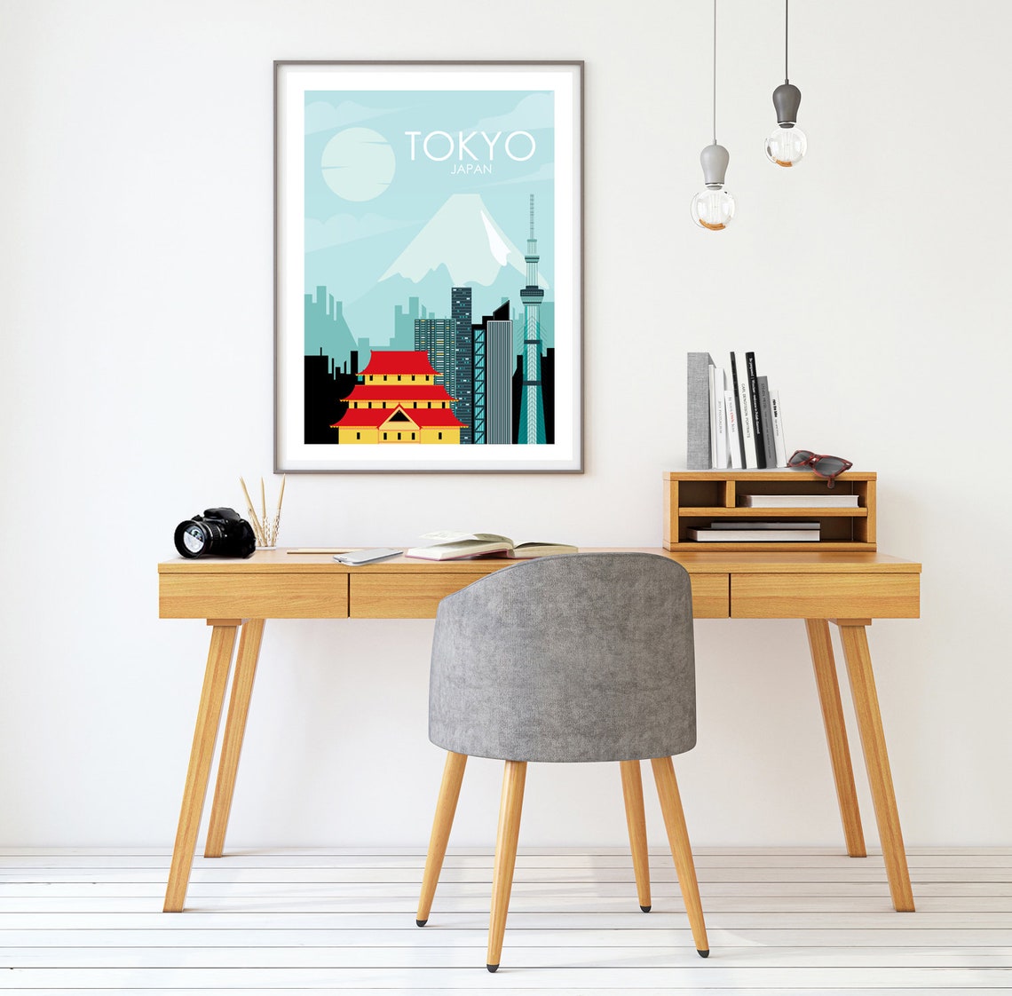 Tokyo Travel Poster Japan Travel Poster Retro Travel Poster Travel Poster Travel Gift City Poster Wedding Gift Birthday Gift - Image 2