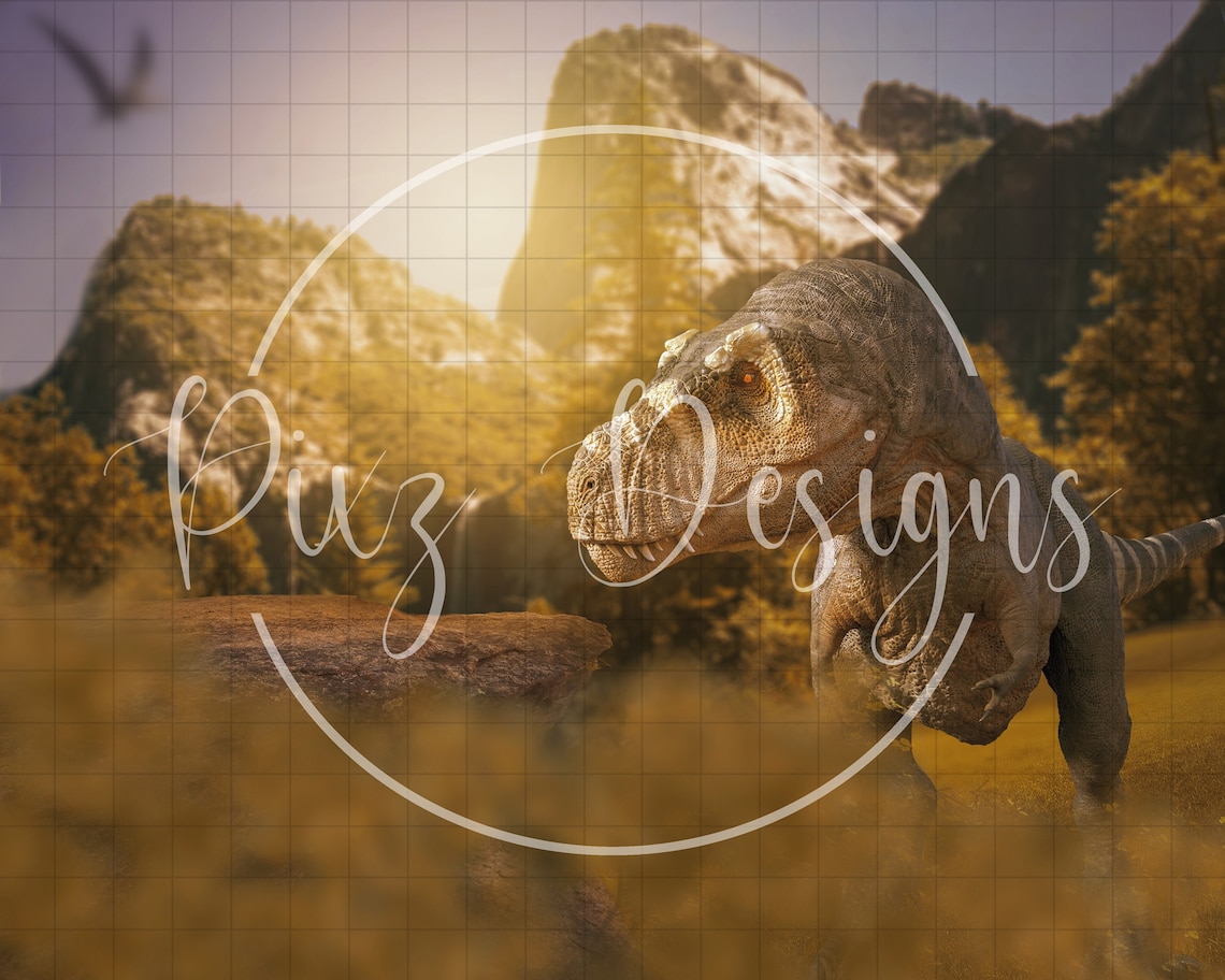 Dinosaur Cliff Backdrop, Dinosaur Ledge Background - Image 2