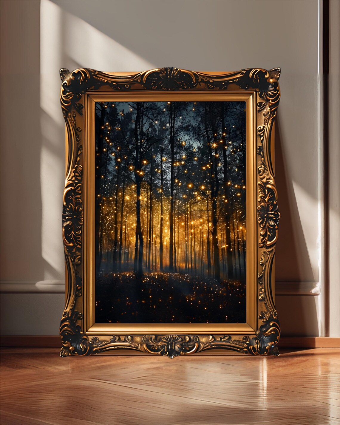 Magical Forest Art Print, Dark Maximalist Botanical