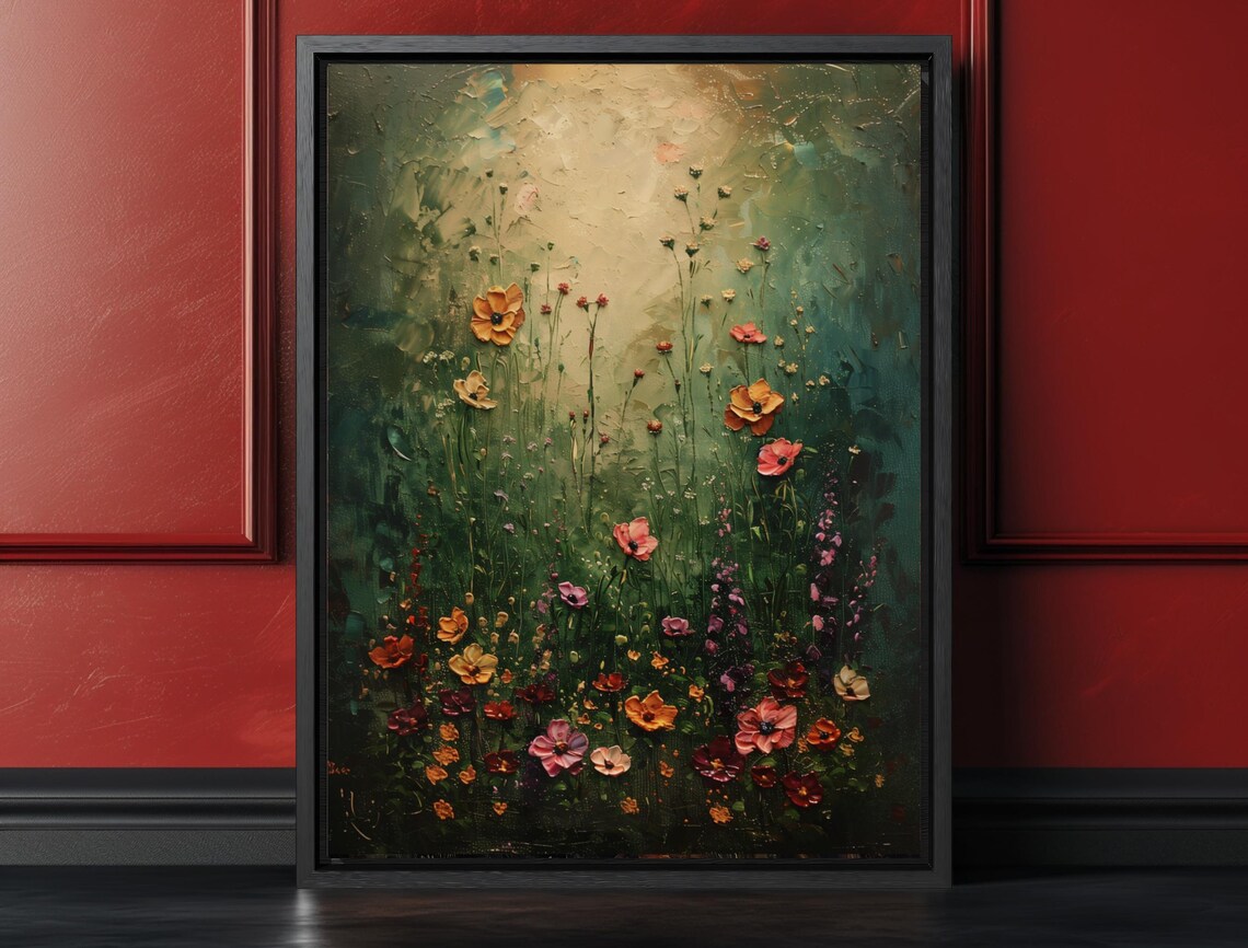 Wildflowers Vintage Floral Art Print, Living Room