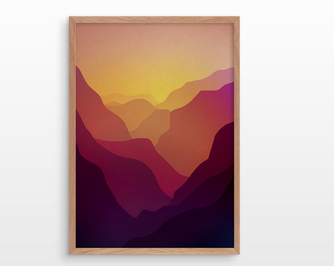 Valley With Mountains Landscape Art Print