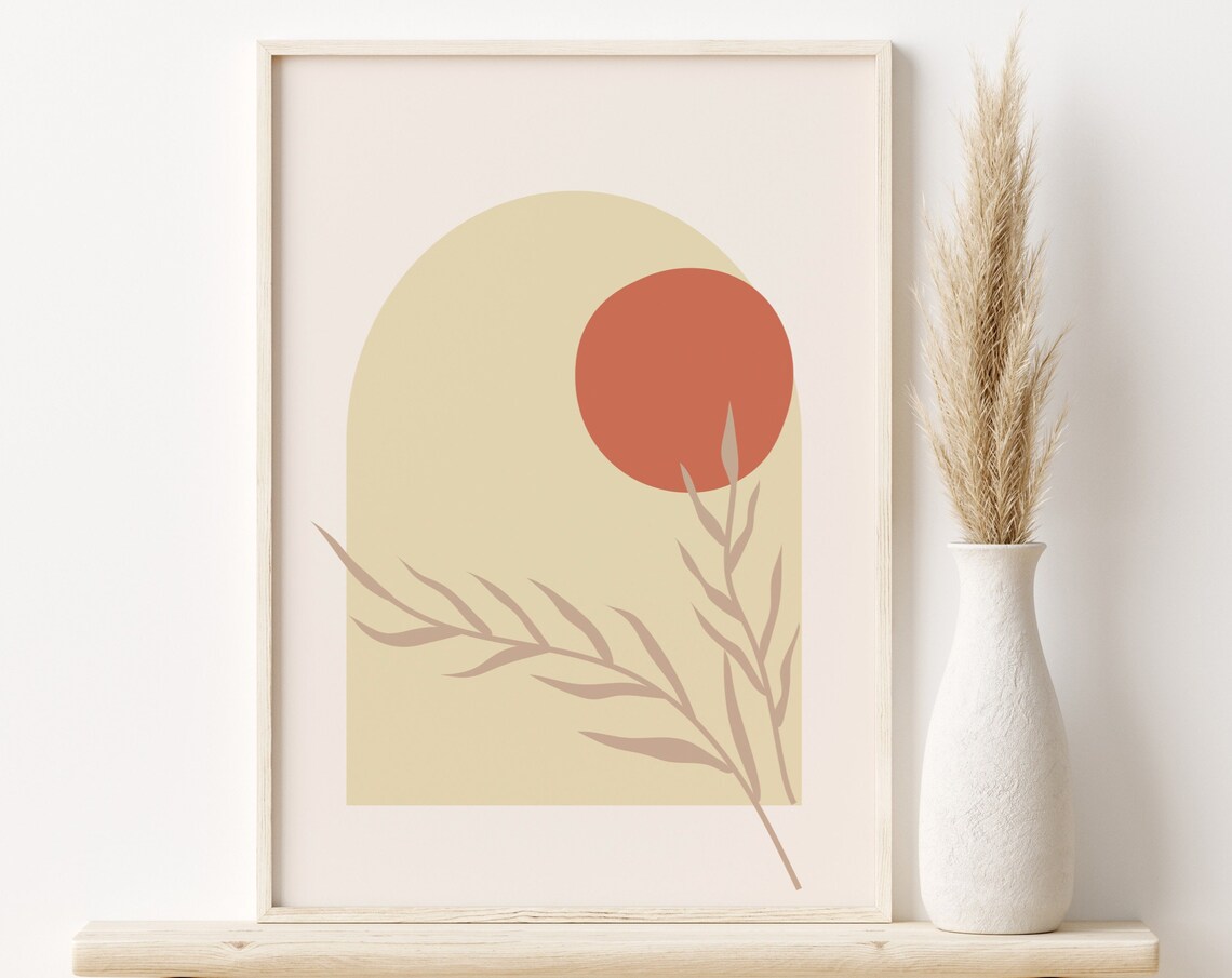 Boho Style Home Decor, Abstract Sun Poster