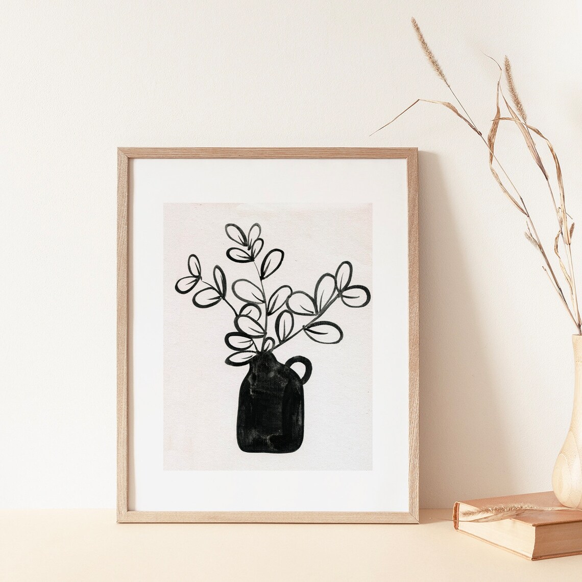Floral Arrangement 5, Vintage Black and White Art Print - Image 4