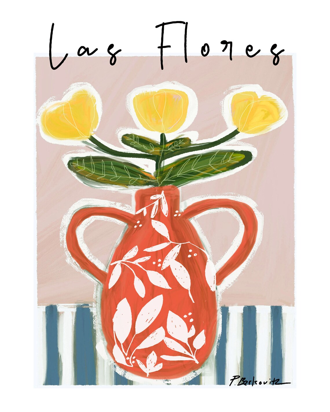 Las Flores Floral Art Print, Modern Botanical Decor - Image 2