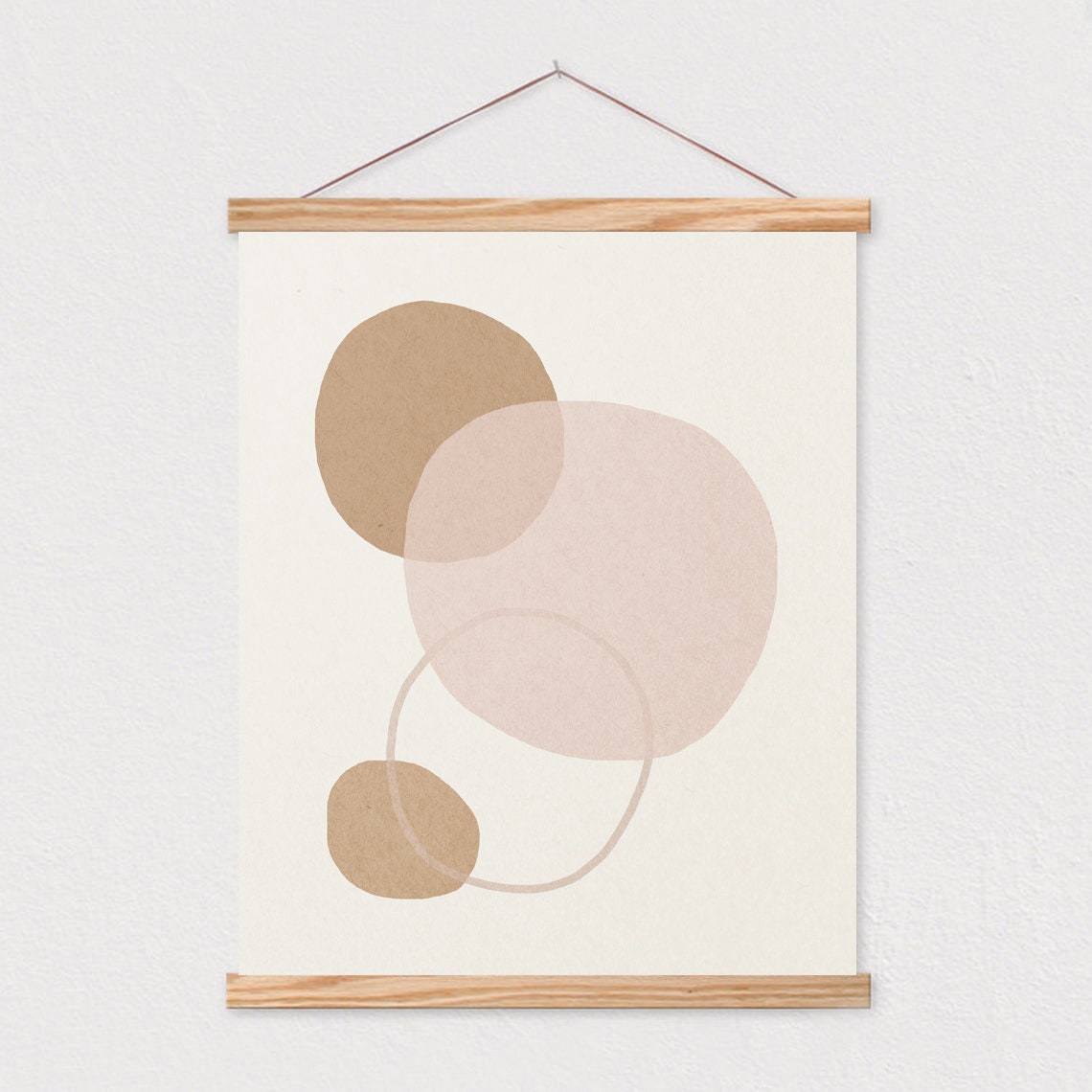 Blush and Caramel Overlapping Circles Minimalist Abstract Wall Poster - Image 2
