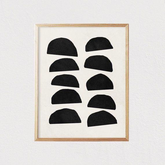 Abstract Shapes Neutral Print, Mid-Century Modern