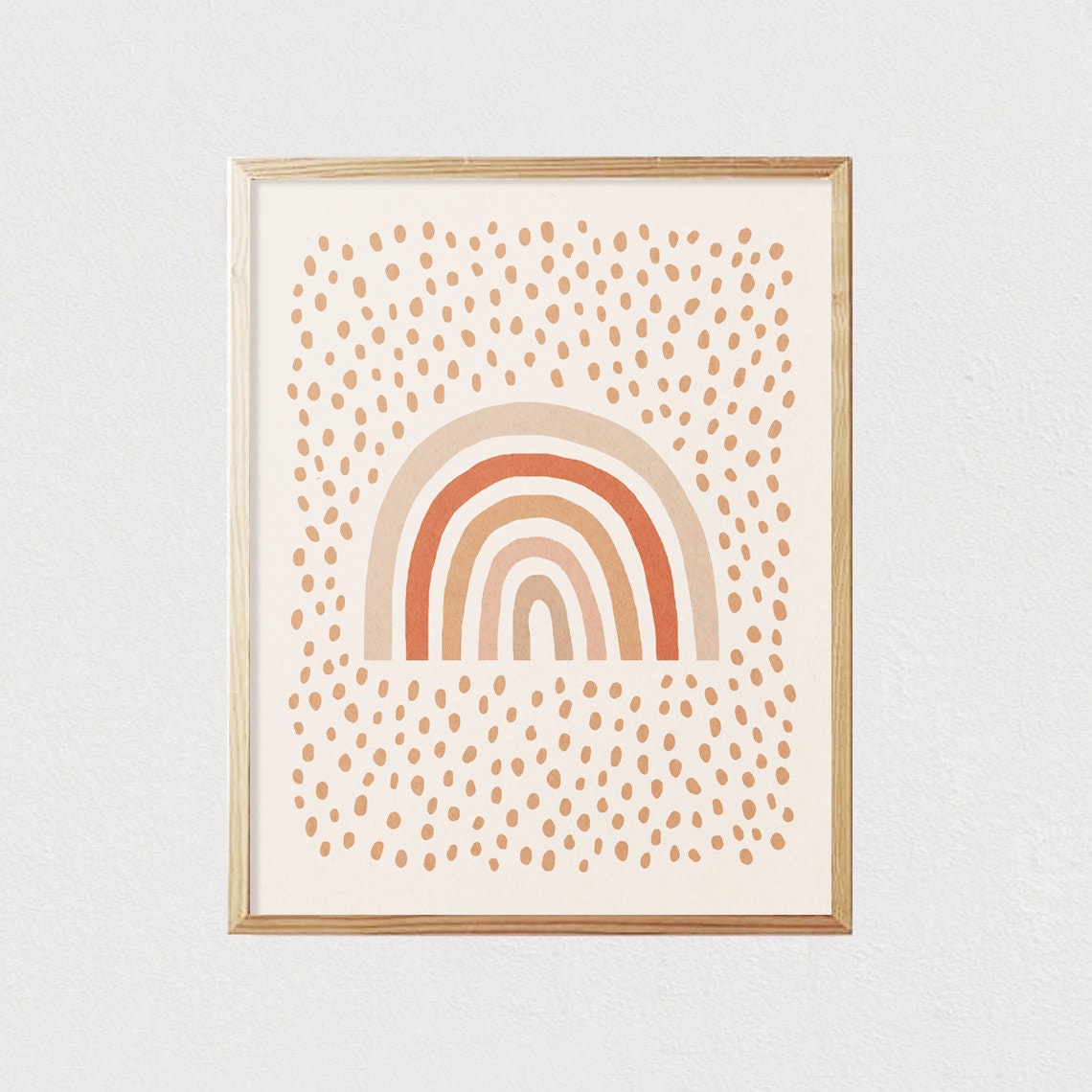 Terracotta Rainbow Nursery Boho Earth Tones Kids Minimalist Art Poster