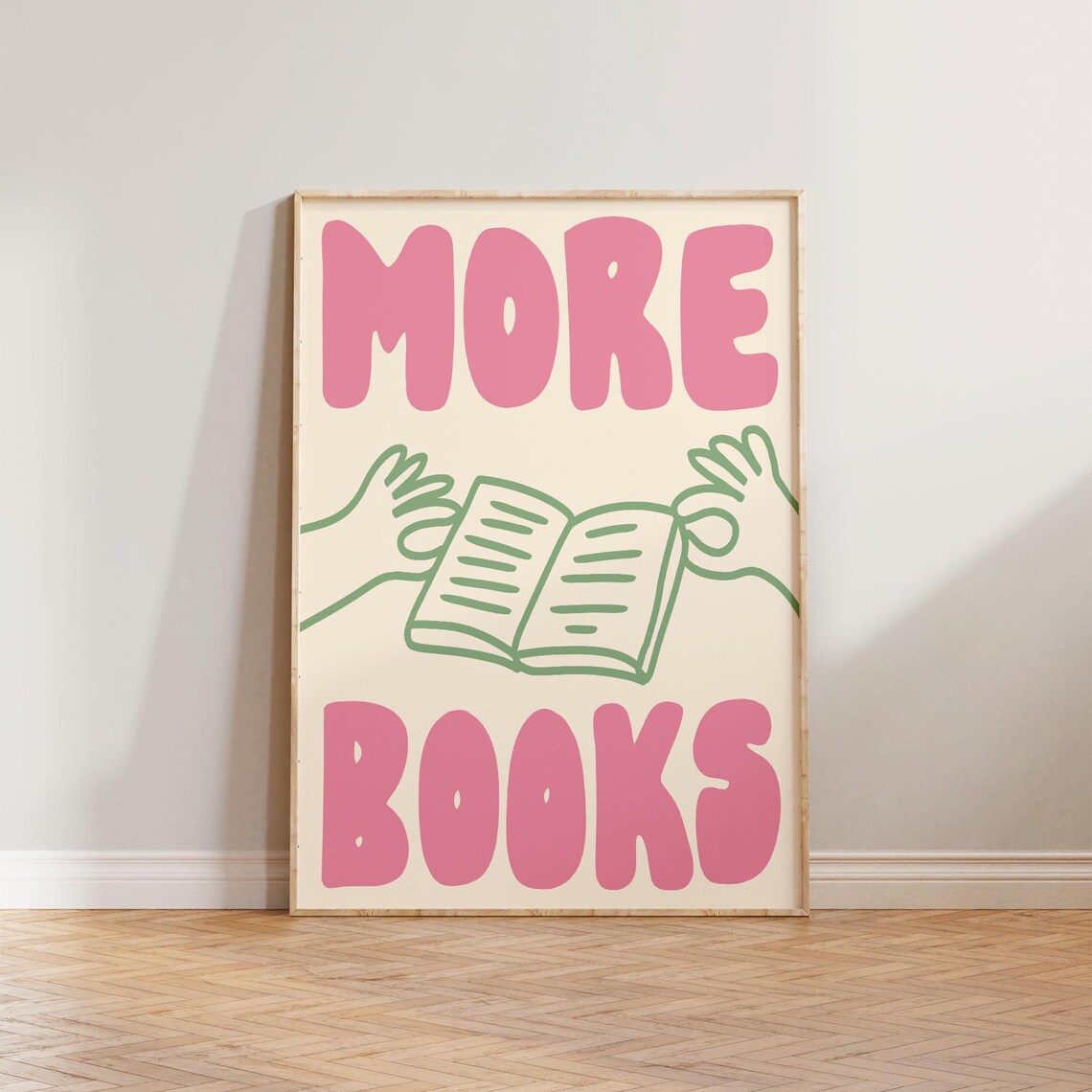 Book Wall Art Print, Hand-Drawn Reading Illustration