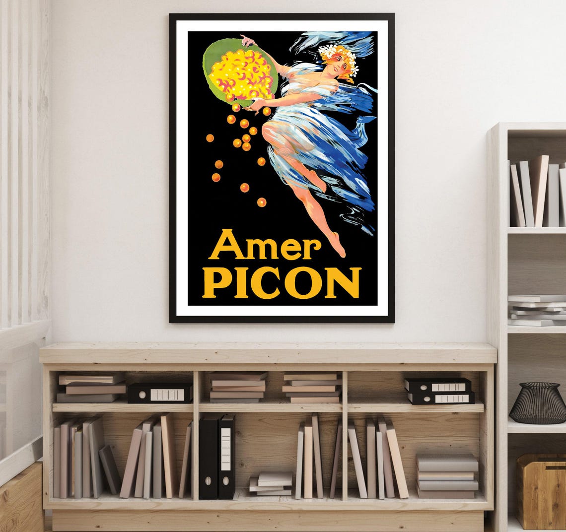 Amer Picon Vintage Aperitif Dancing Lady Oranges Advert Poster - Image 3