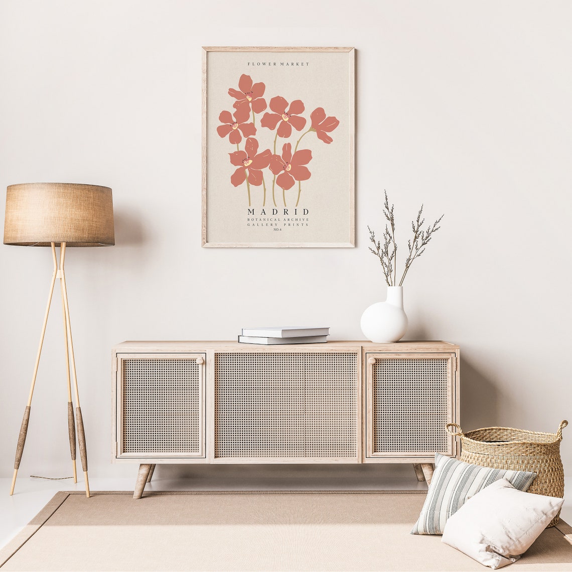 Flower Market Madrid Terracotta Anemone Botanical Archive Poster - Image 4