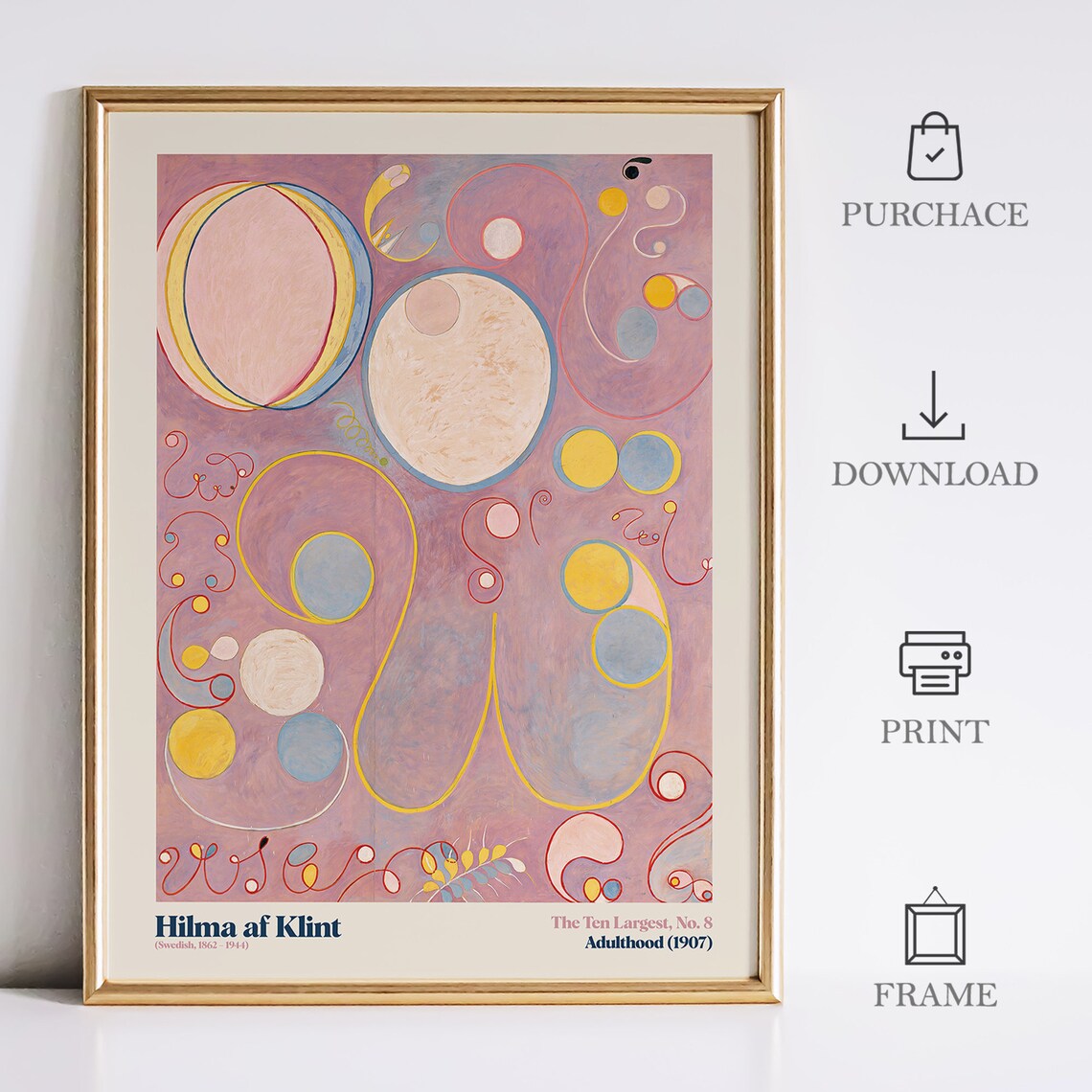 Hilma af Klint The Ten Largest No.8 Pastel Adulthood 1907 Poster - Image 2