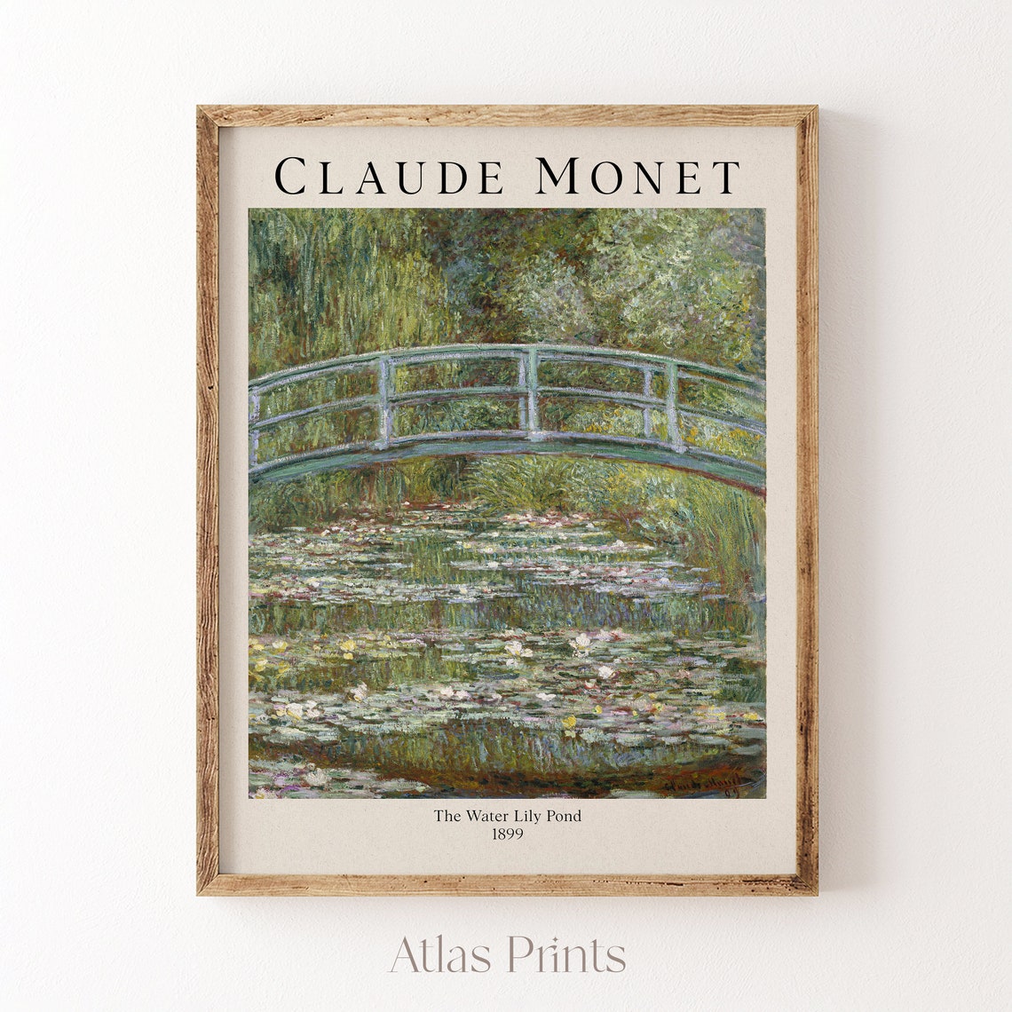 Claude Monet Water Lily Pond Bridge 1899 Impressionist Garden Poster