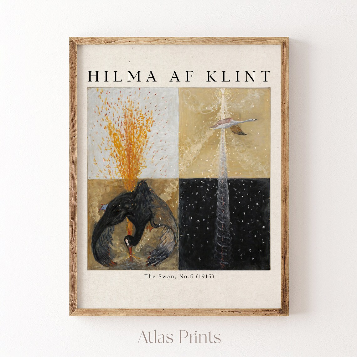 Hilma af Klint The Swan No 5 1915 Black Swan Quartet Mystical Poster