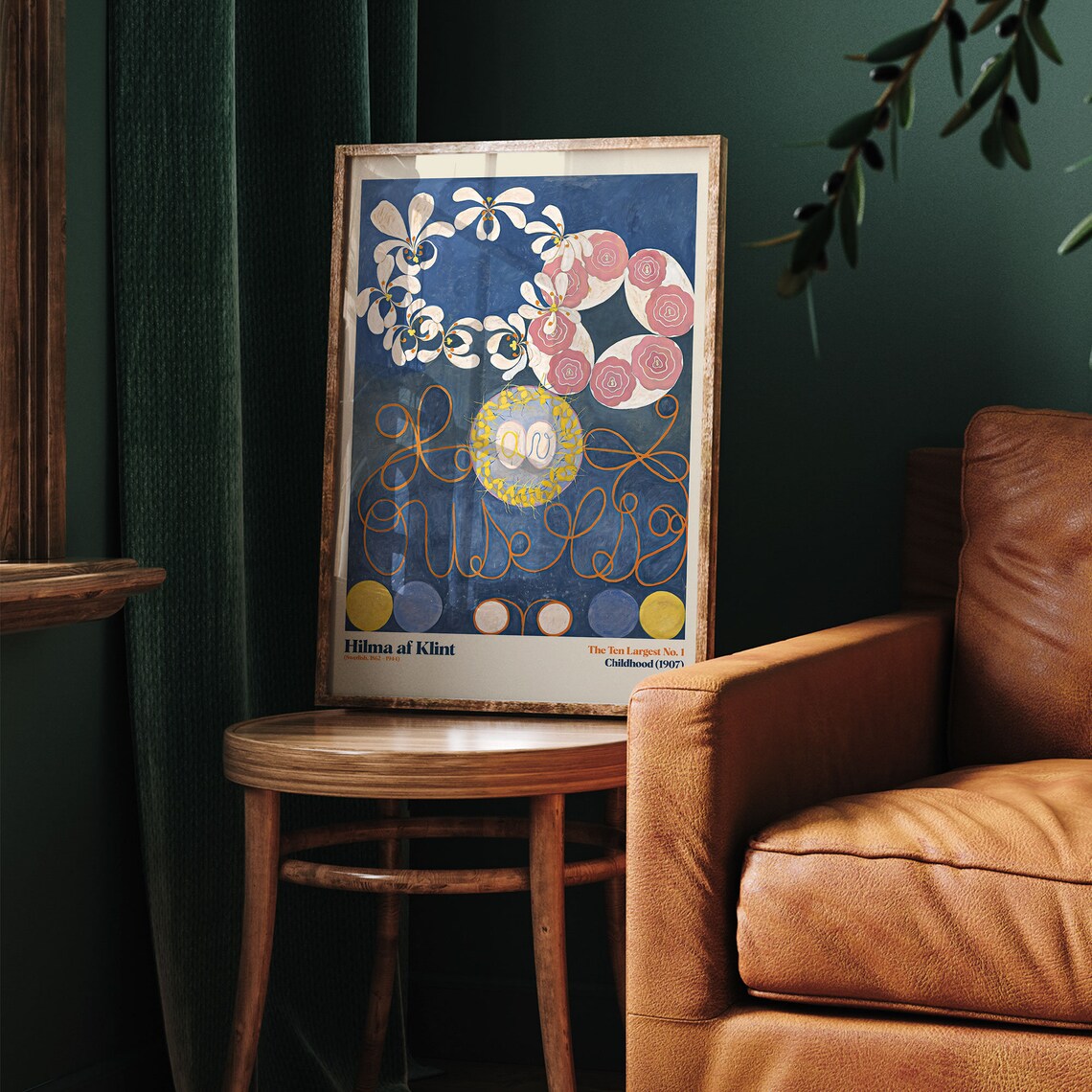 Hilma af Klint The Ten Largest No 1 Childhood 1907 Blue Floral Poster - Image 3