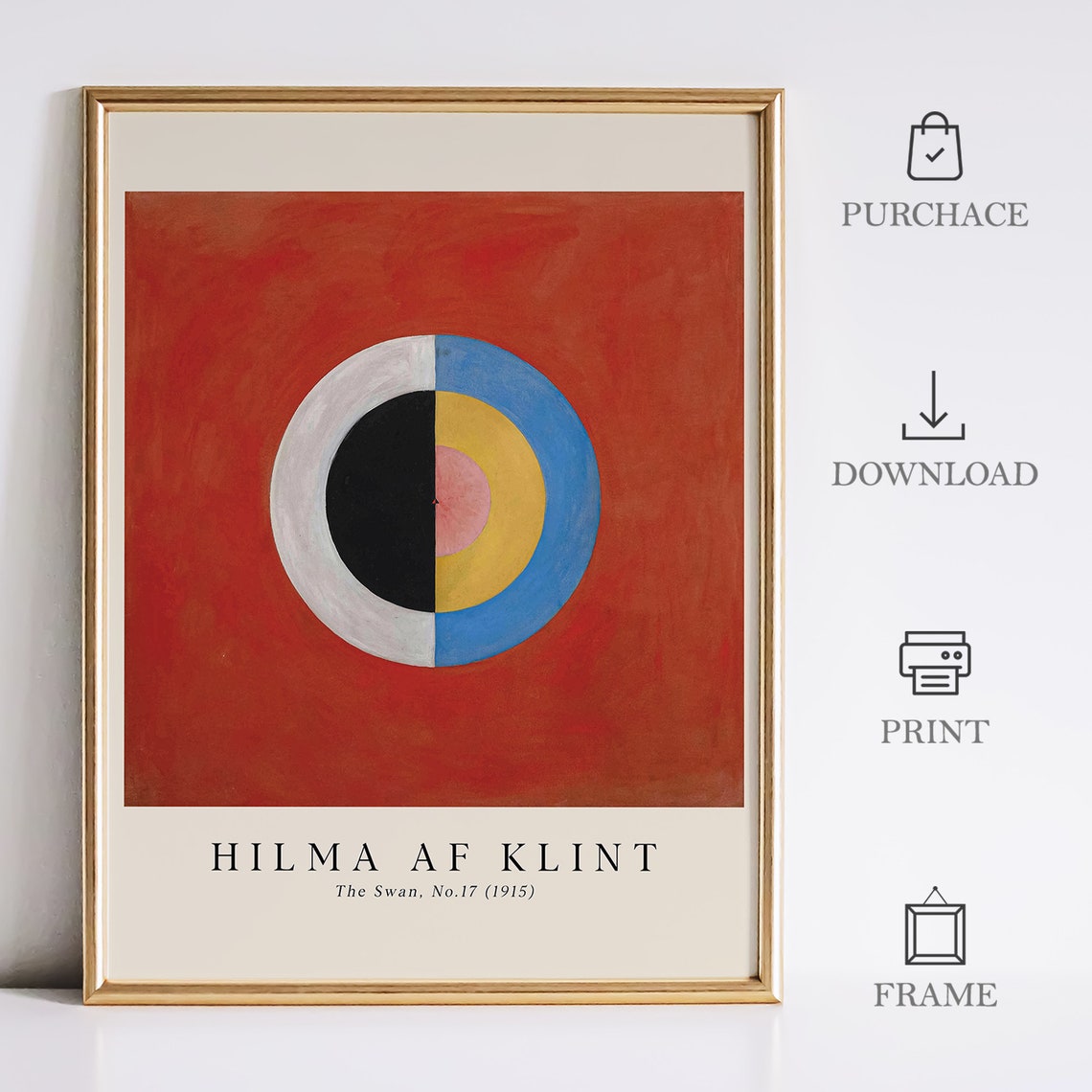 Hilma Af Klint The Swan No 17 1915 Bold Red Circle Abstract Art Poster - Image 2