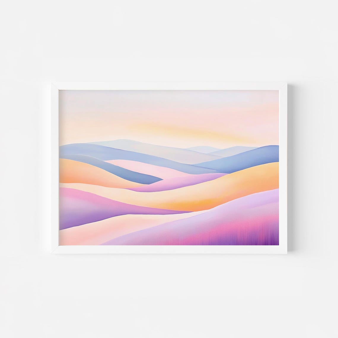 Abstract Pastel Rolling Hills In Pink Purple Peach Layers Poster
