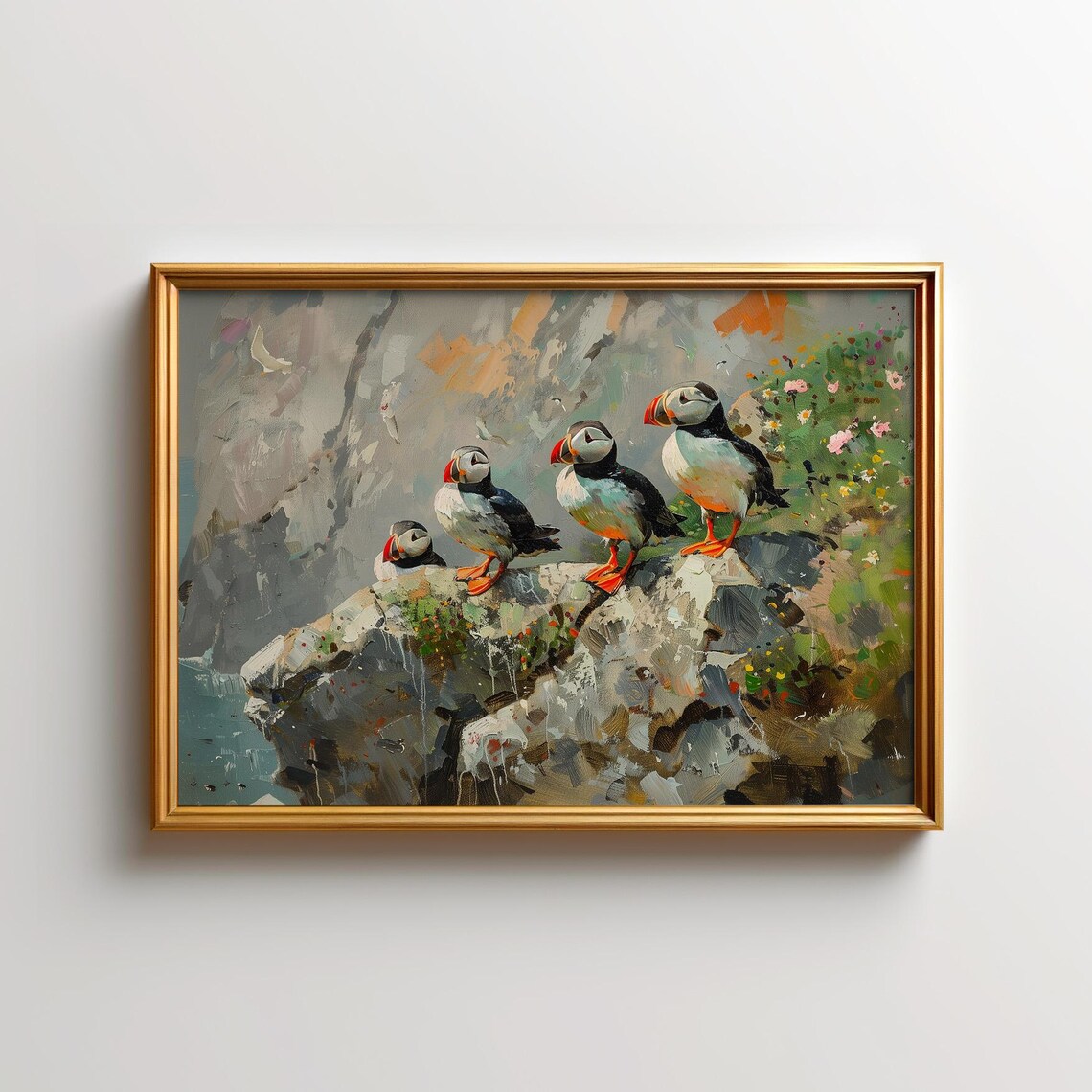 Puffin Atlantic Painting, Newfoundland Wildlife Poster