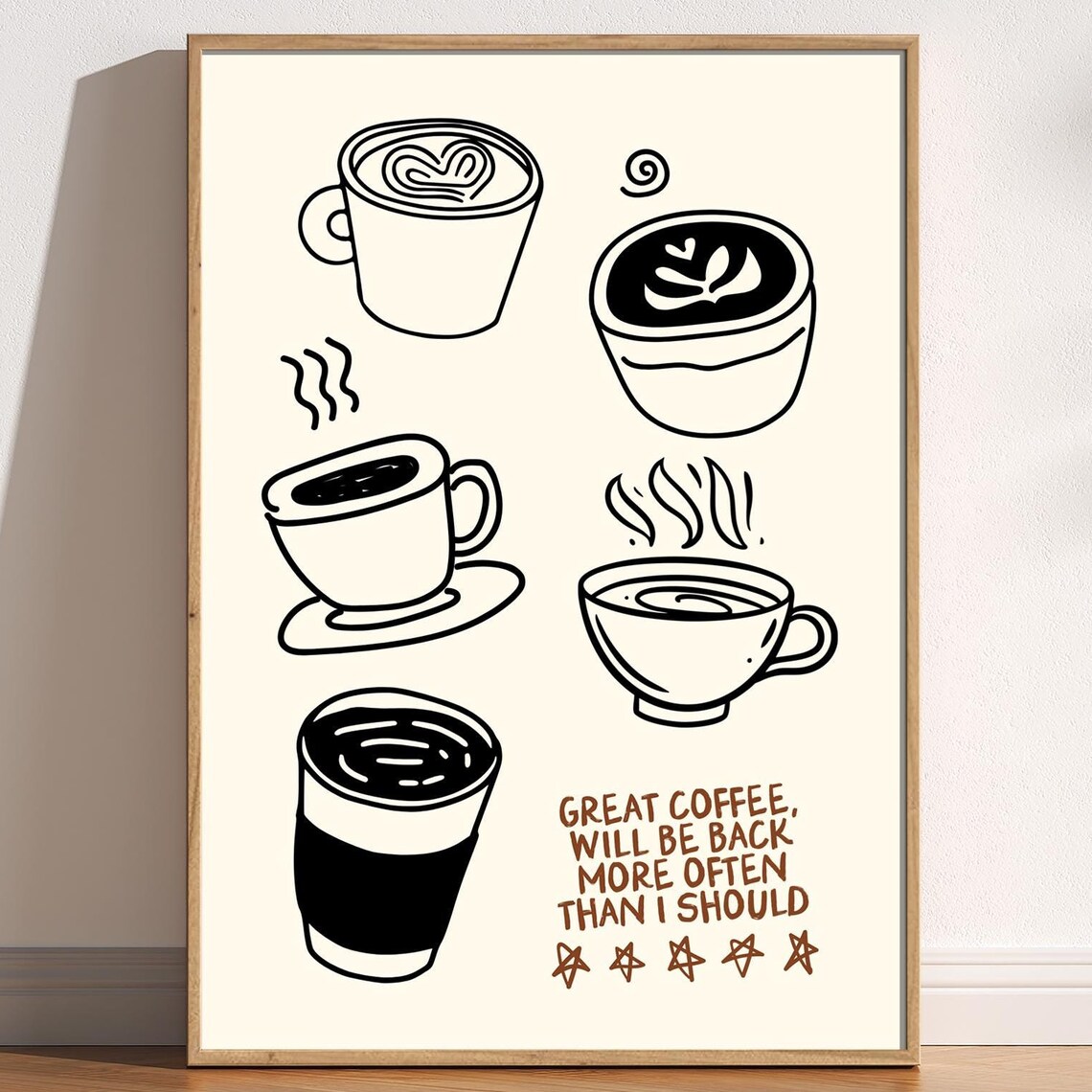 Five Star Coffee Review Great Coffee Will Be Back Kitchen Poster