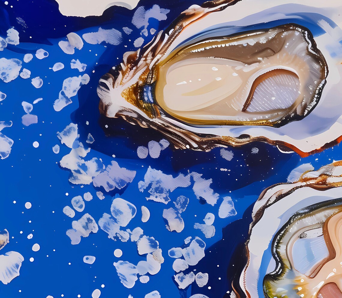 Fresh Oysters Seafood Kitchen Art Poster - Image 2
