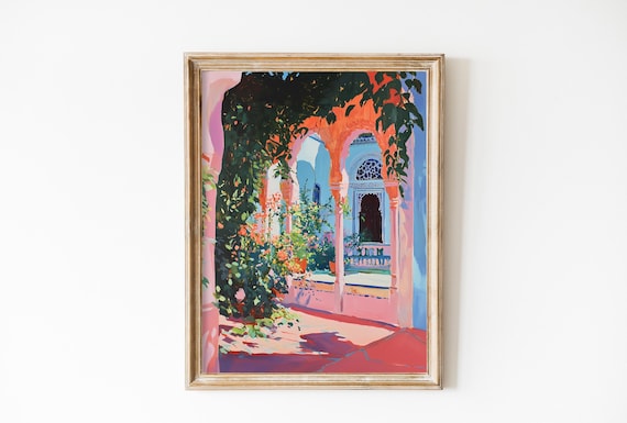 Moroccan Garden Architecture, Marrakech Art Print