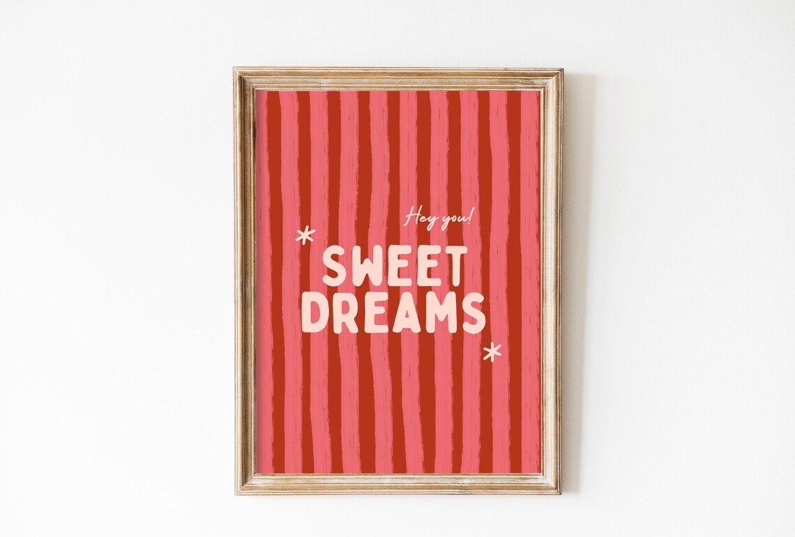 Sweet Dreams, Retro Minimalist Typography Art