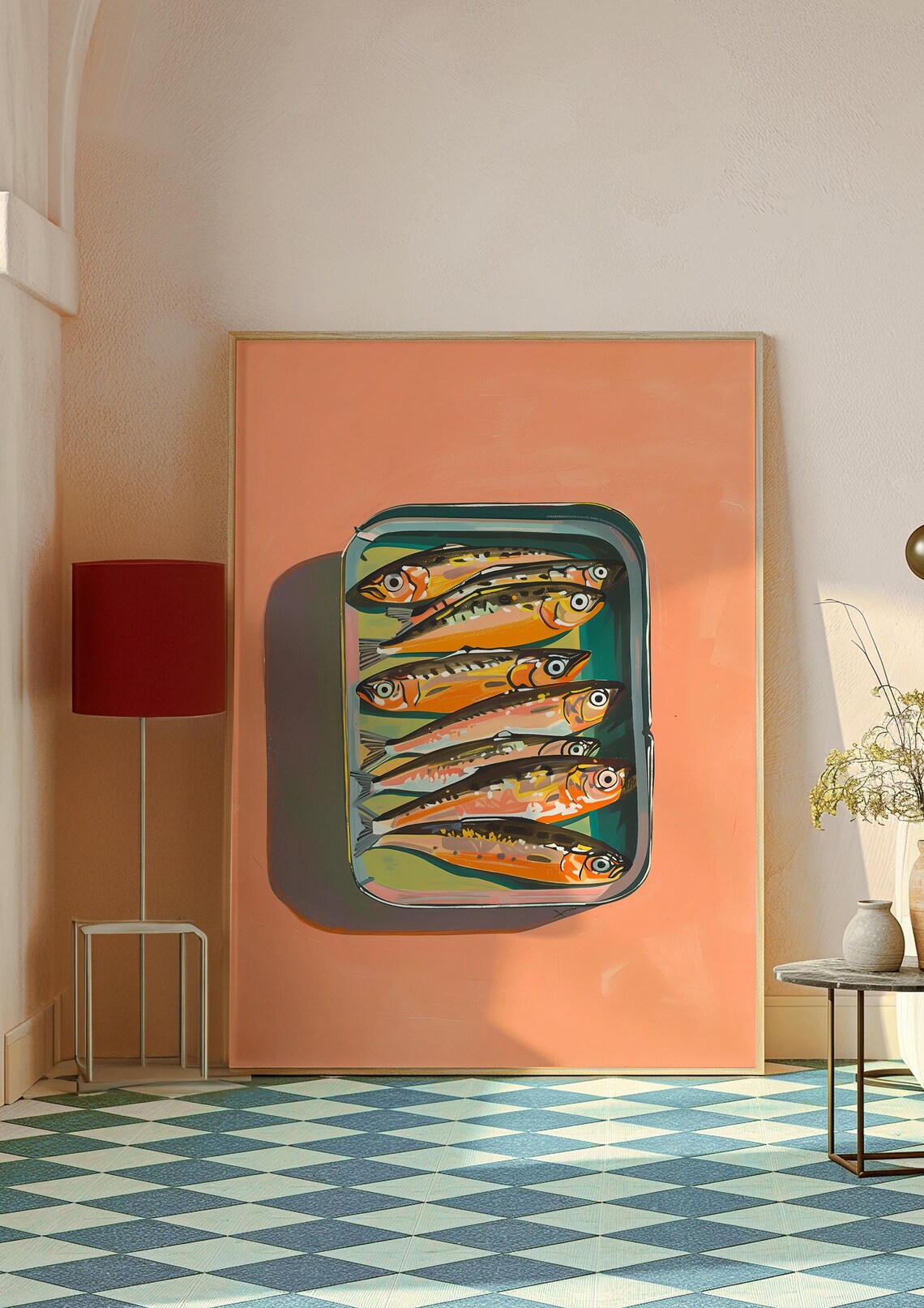 Coral Sardines Vintage Kitchen Wall Art Print - Image 2
