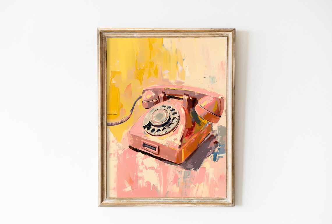 Analogue Rotary Phone Vintage Retro Art Print