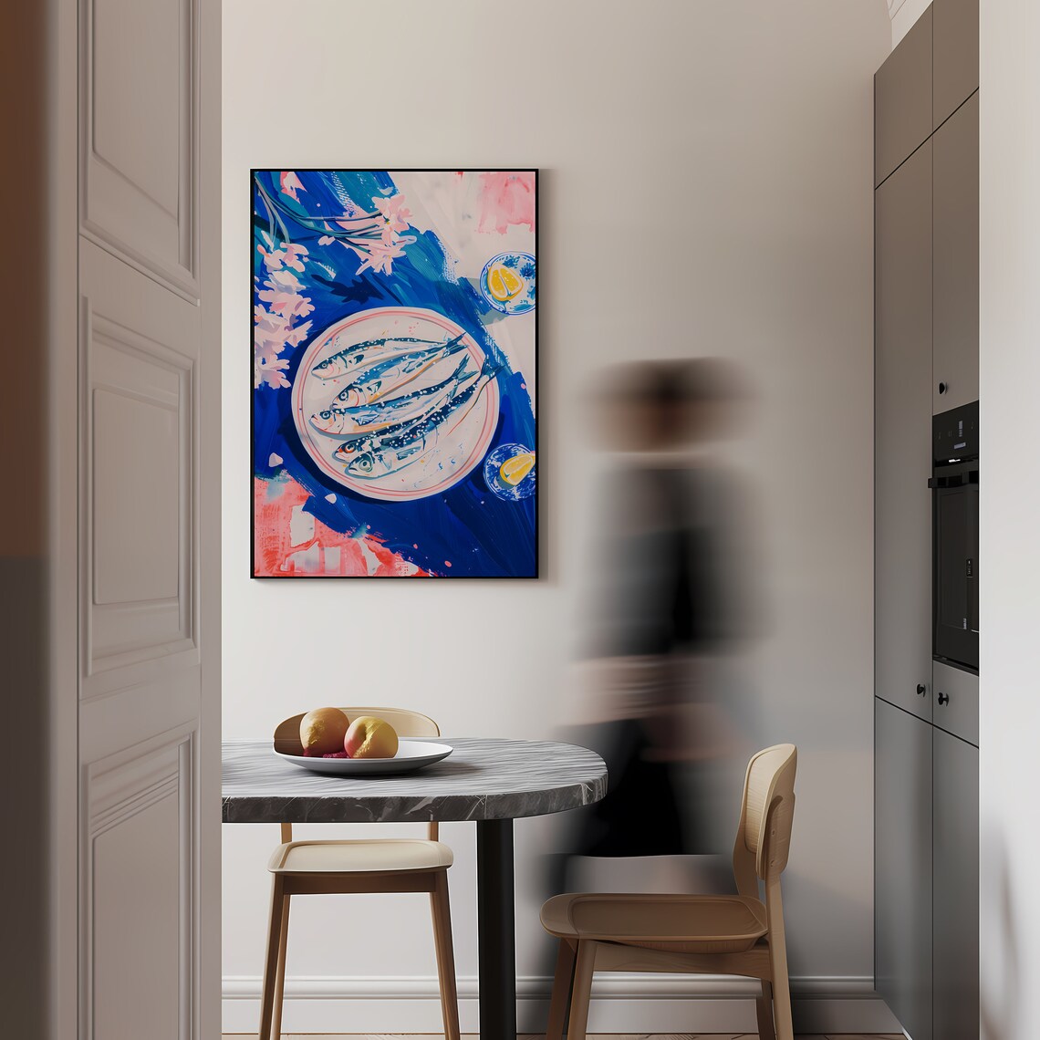 Sardines Print Fish Kitchen Art Retro Portuguese Dining Room Decor Lemons Wall Art Mediteranean Kitchen Art Decor - Image 3