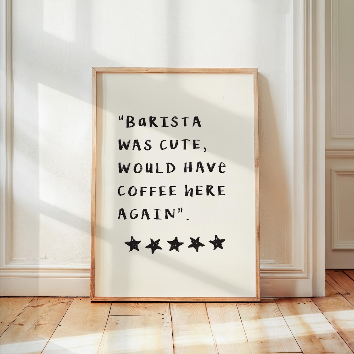 Barista Was Cute Five Star Review Funny Coffee House Shop Poster