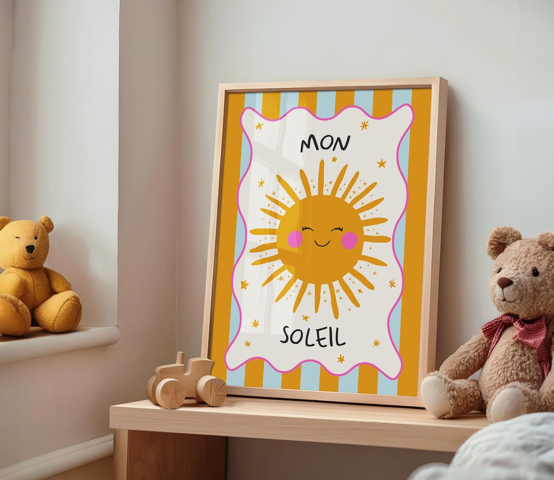 Mon Soleil Kid Room Boho Nursery Art Print