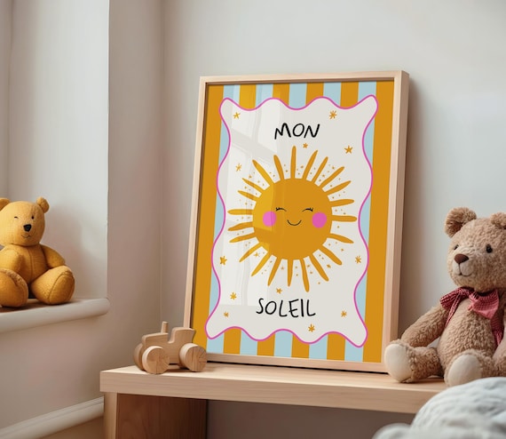 Mon Soleil Kid Room Boho Nursery Art Print