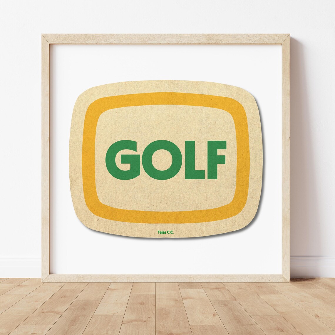 GOLF Retro Rounded Badge Green Gold Vintage Style Sports Wall Poster - Image 3