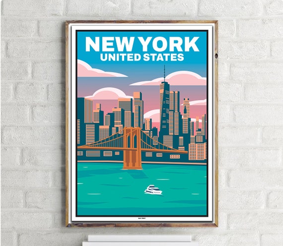 New York City Vintage Travel Poster