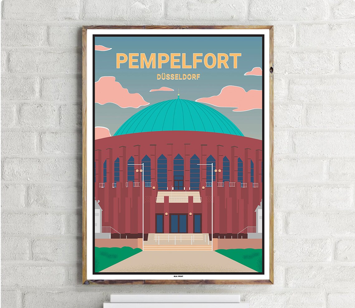 Dsseldorf Pempelfort Vintage Travel Poster
